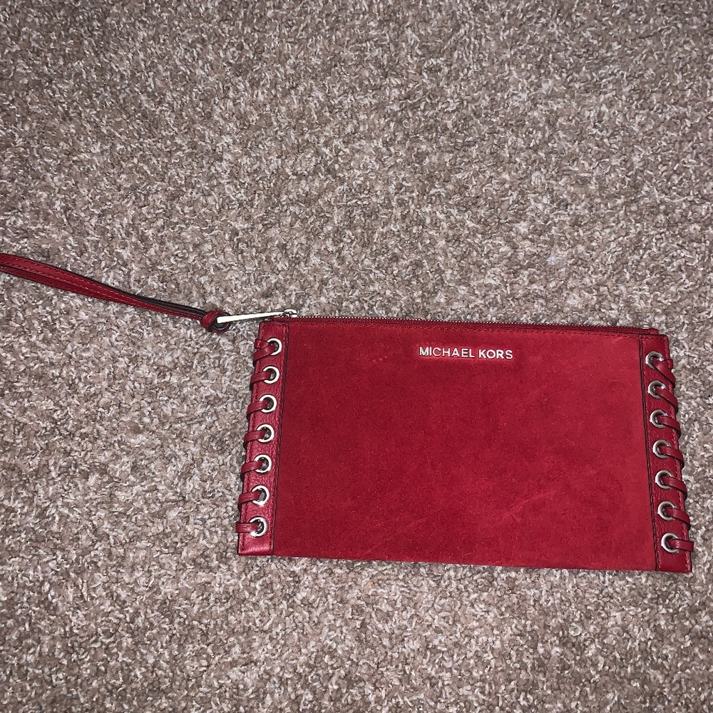 Michael Kors Red Suede Wristlet